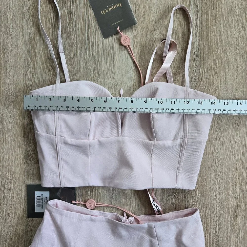 House of CB Pabla Bralette Top & Rita Midi Skirt Set Pink Small New With Tags - Picture 6 of 16